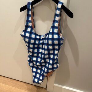 J. Crew Gingham Scoopneck swimsuit